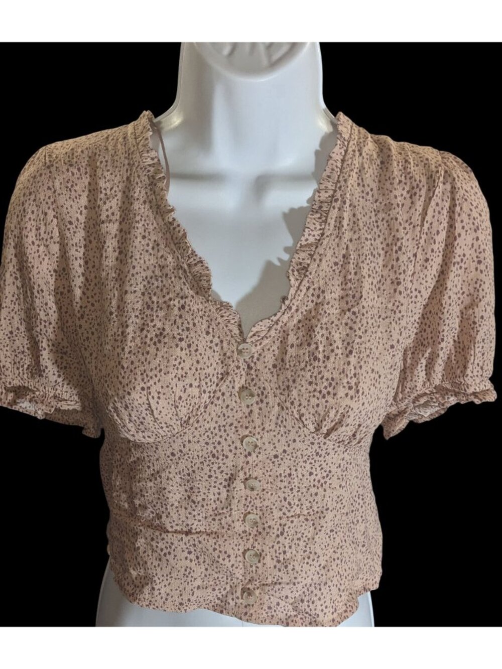 Paper Crane Speckled Top Pink Romantic Springwear Feminine Blouse